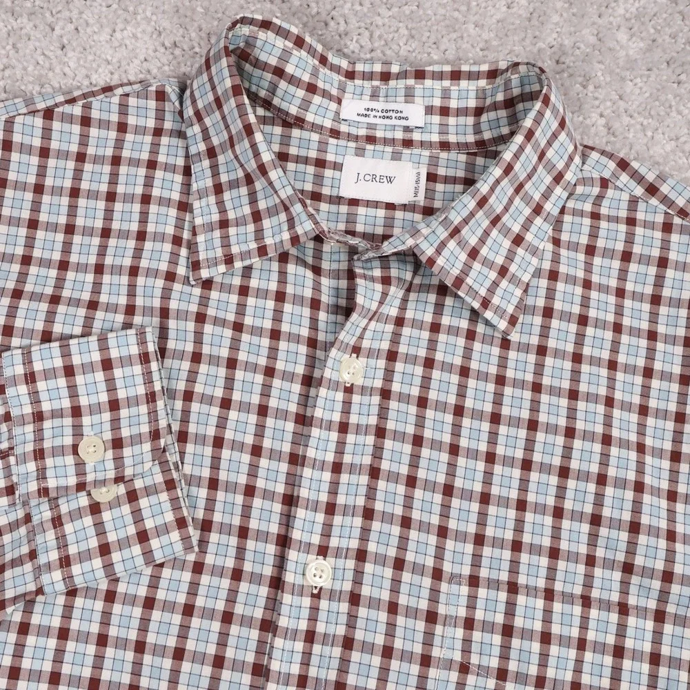 J. Crew Mens‎ Plaid Button Down Shirt Long Sleeve Casual Dress Shirt M 15-15 1/2
